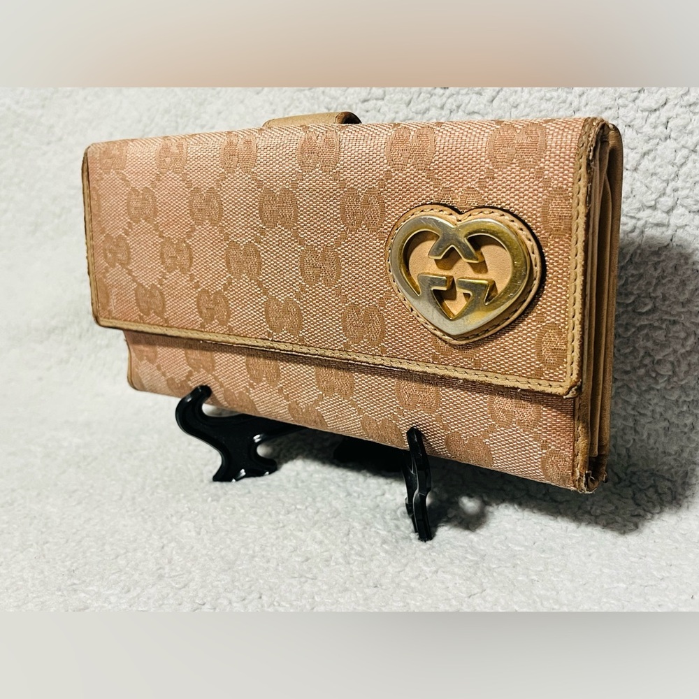 Gucci Lovely Heart GG Monogram Long Bifold Wallet - Picture 6 of 11